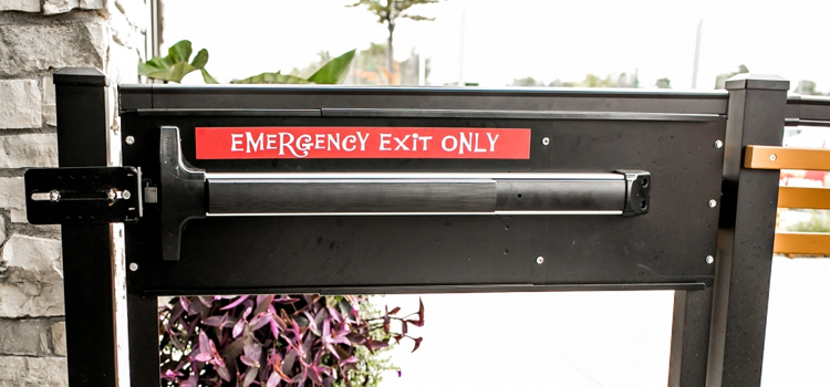 emergency push bar installation in Rosemont